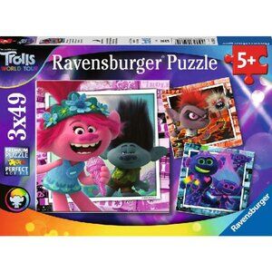 New sealed Ravensburger-3x49 Piece Puzzle- DreamWorks- Trolls World Tour